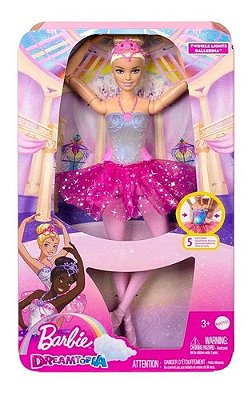 Boneca Barbie Fantasia De Bailarina C/ Luzes Brilhantes Luxo
