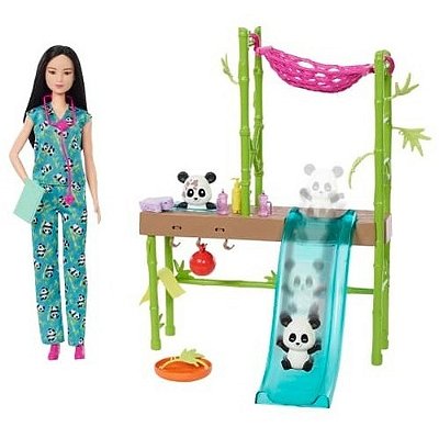 Boneca Barbie Cuidados E Resgate De Pandas Mulda De Cor 20pç