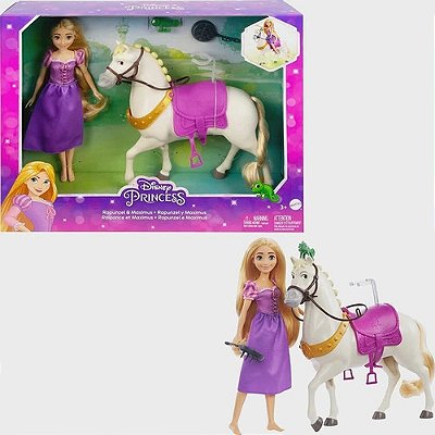 Boneca Princesas Disney Rapunzel E Seu Cavalo Magico Maximus