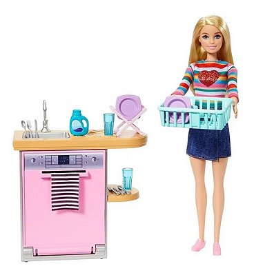 Barbie Móveis Para Boneca - Maquina De Lavar Com Pia E M++