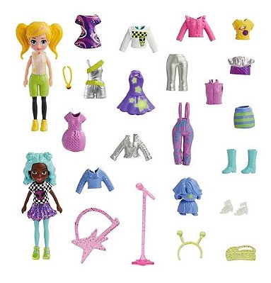 Bonecas Polly Pocket - Pacote de Festa - Festa do Pijama - Mattel