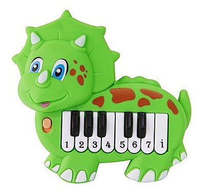 Teclado Pianinho Infantil Musical De Dinossauro Amarelo