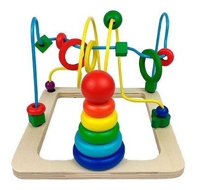 Brinquedo Educativo Labirinto Pirâmide De Encaixe Colorido