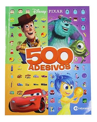Livro De Atividades Pra Colorir Com 500 Adesivos Educativo Pixar