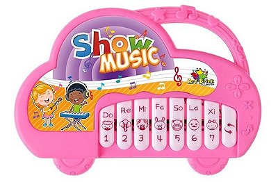 Piano Pianinho Infantil Musical Cor Forte E Muito Fofo Rosa