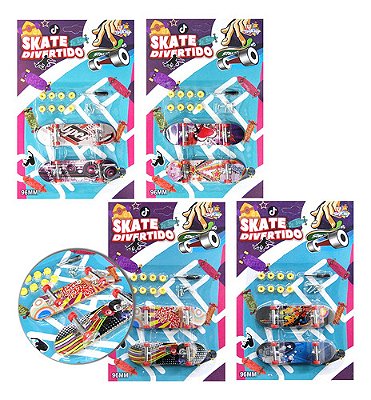 Kit 2 Skate De Dedo Xtreme Radical + Acessorios E Rodinhas