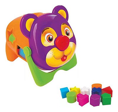 Brinquedo Educativo Urso Tomy Didatico Com 10 Peças Colorido