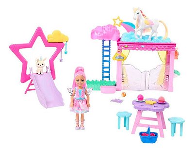 Boneca Barbie Toque De Mágica Chelsea E Bebê Pegasus Mágico
