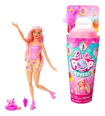 Boneca Barbie Pop Reveal Ponche Frutas Morango 8 Surpresas