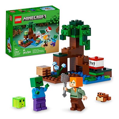 Lego Minecraft A Aventura No Pântano Zumbi E Tnt Sapinho