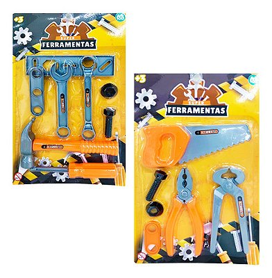 Kit 12 Peças De Ferramenta Infantil Serrote E Martelo