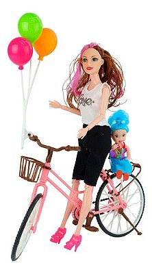 Boneca Ciclista Com Acessórios Com Balão Colorido