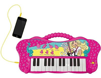 Teclado Infantil Glamoroso Da Barbie Com Função Mp3 Player