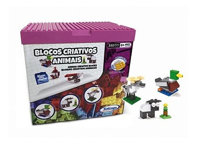 Blocos Criativos Animais Xalingo 11976 Jogo Com 350 Pcs