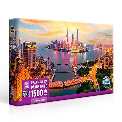 Quebra Cabeça Panorâmico 1.500 Peças Luzes de Xangai