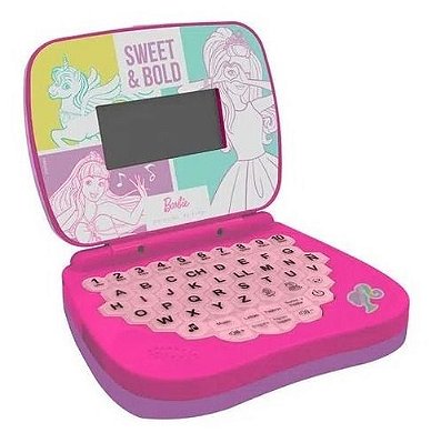 Laptop Infantil Barbie Com Som Bilíngue Candide