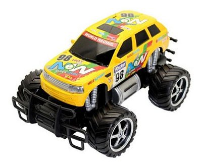 Carro RC Monster Truck Picape Corrida Amarelo