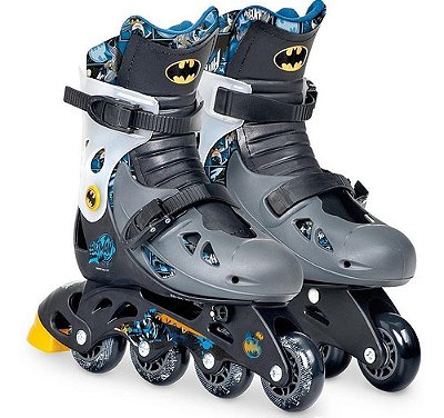 Patins Do Batman Ajustavel Com Kit De Segurança 33-36