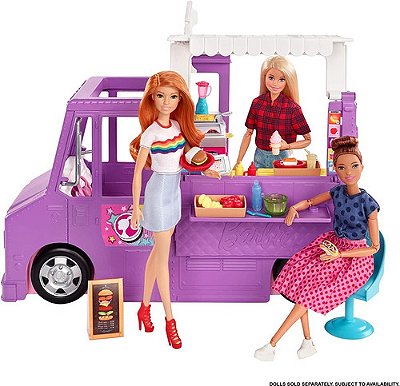 Barbie Veiculo Playset Food Truck Fresh + 30 Acessórios