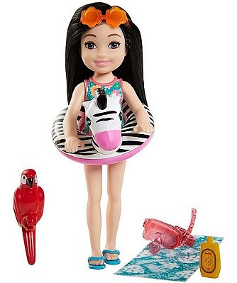 Boneca Barbie Chelsea Morena Na Praia Edição Especial 2021