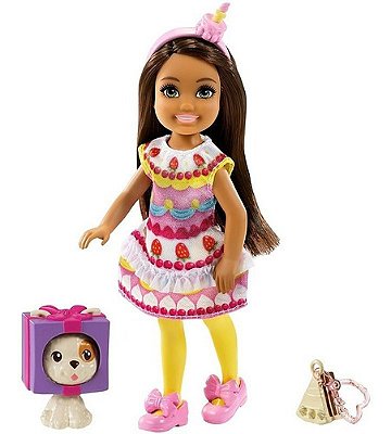 Boneca Barbie Chelsea Negra Fantasia Bolo Magico Com Pet