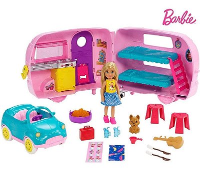 Boneca Barbie Chelsea Trailer De Acampamento 44 Cm