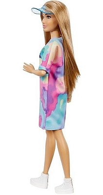 Boneca Barbie Fashionistas 159 Vestido Tie Dye Multicor 2021