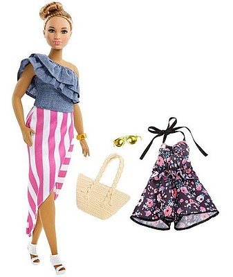 Boneca Barbie Fashionistas Guarda Roupa de Luxo - Mattel - Boneca