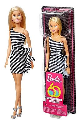 Boneca Barbie Tradicional Vestido Edição Especial 60 Anos
