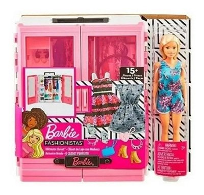 Guarda Roupas Da Barbie Fashionistas Acessórios + Boneca