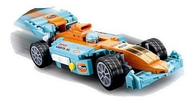Blocos De Montar Formula Mundi Fast Car 221 Peças Azul