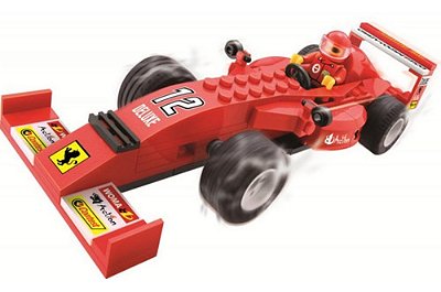 Blocos De Montar Super Maquinha Na Pista Ferrari 97 Peças