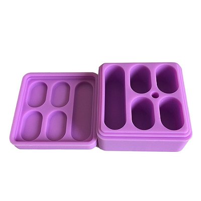 Pote de Silicone com 5 Lugares Lilás