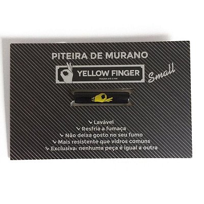 Piteira de Murano Small Preta Yellow Finger