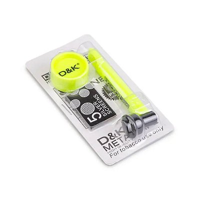 Kit com Pipe e Triturador de Acrílico Amarelo D&K