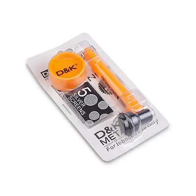 Kit com Pipe e Triturador de Acrílico Laranja D&K
