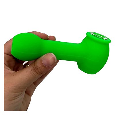 Pipe de Silicone com Vidro Verde Na Boa