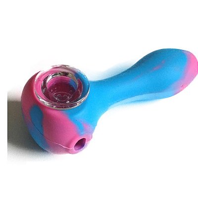 Pipe de Silicone Coral Azul e Rosa