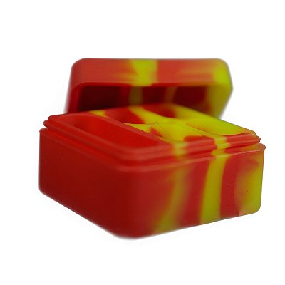 Pote de Silicone com 5 Lugares Amarelo e Vermelho