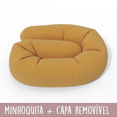 Minhoquita com capa para moises cor amarelo curcuma