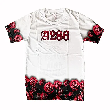 Camiseta A286 Rosas Retro - BRANCA