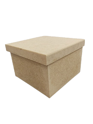 Caixa 15x15x10cm Quadrada Tampa de Sapato - MDF