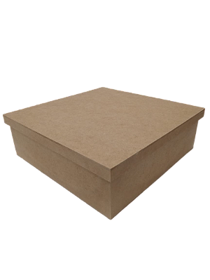 Caixa 25x25x8cm Quadrada Tampa de Sapato - MDF