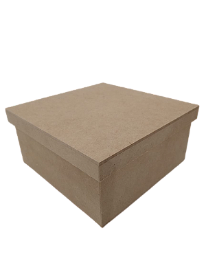 Caixa 15x15x7cm Quadrada Tampa de Sapato - MDF