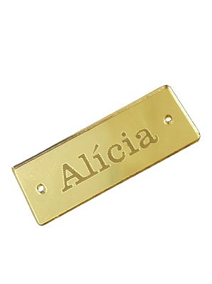 Kit 30 Etiquetas em acrílico com gravação - 4x1,5cm