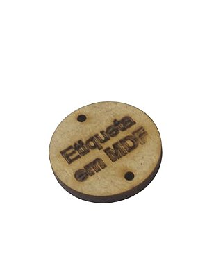 Kit 50 Etiquetas Redonda em MDF cru com gravação - 2cm