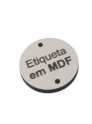 Kit 50 Etiquetas Redonda em MDF Branco com gravação - 2cm