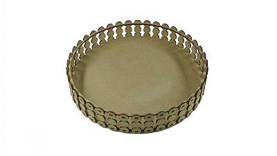 Bandeja Pérolas Redonda 25x25x4,5cm Lisa - MDF a Laser