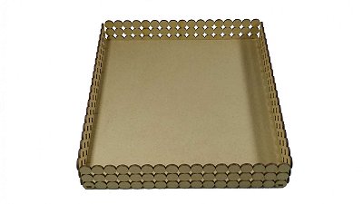 Bandeja Pérolas Retangular 25x30x5cm Lisa - MDF a Laser