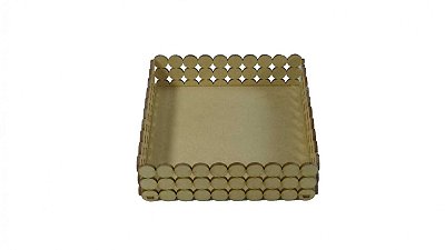 Bandeja Pérolas Quadrada 15x15x5cm Lisa - MDF a Laser